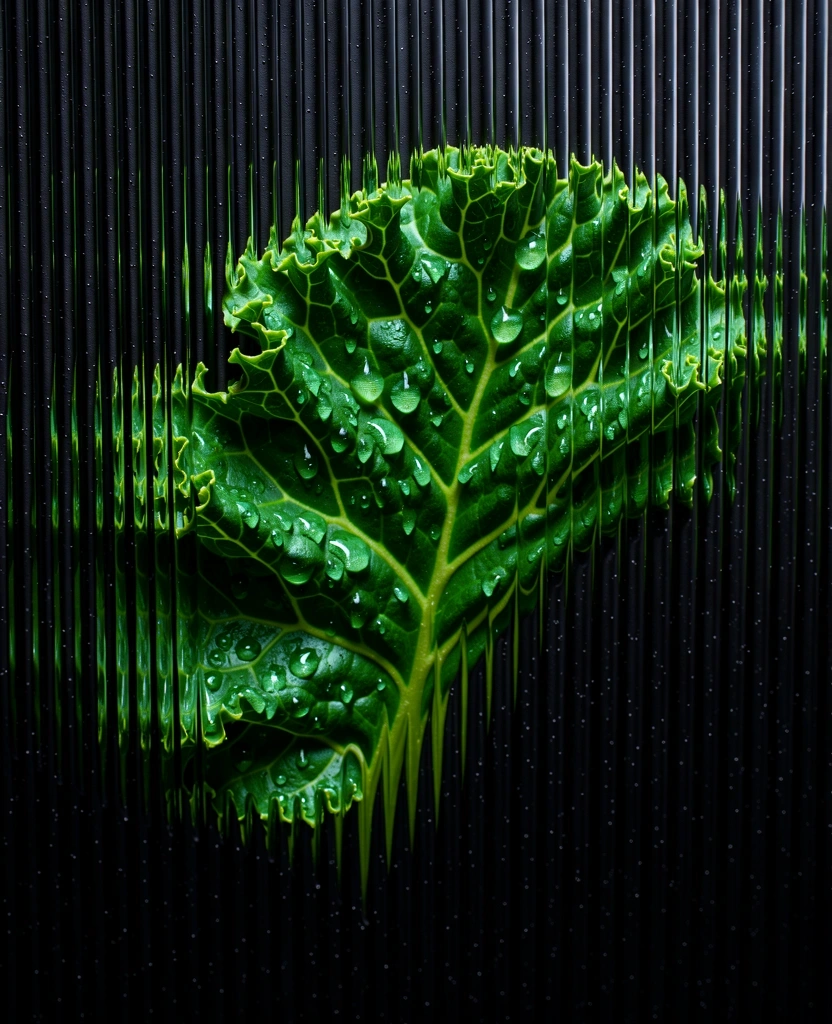 Botanische Struktur unter Glas